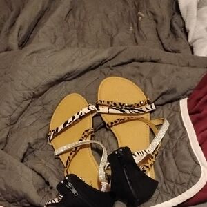 Stylish Leopard and Silver Women's Sandals